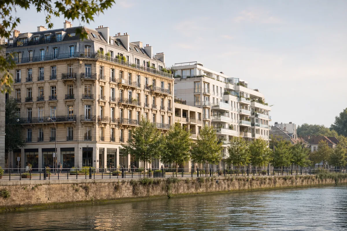 Immeuble haussmannien rénové avec commerces en rez-de-chaussée à Boulogne